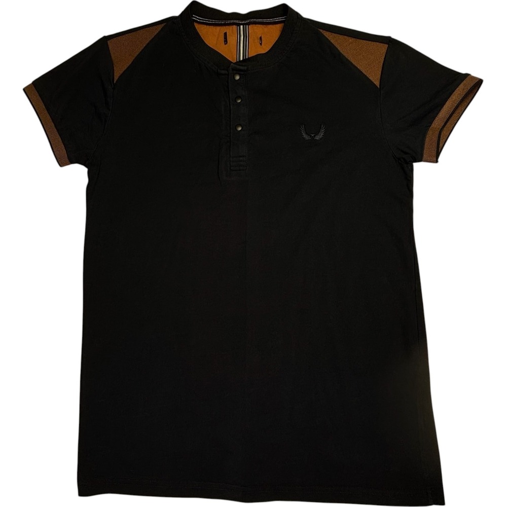 Nick Danger Henley Shirt Mens Small Navy Short‎ Sleeve Athletic Casual